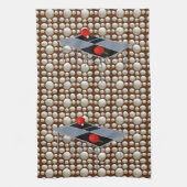 卓球ボールとタオル キッチンタオル (縦)