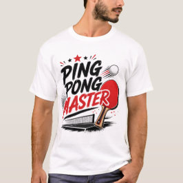 卓球マスターの卓球デザイン Tシャツ