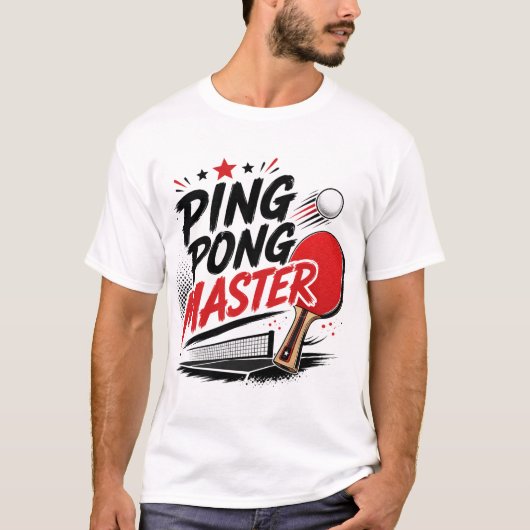 卓球マスターの卓球デザイン Tシャツ (正面)