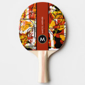 卓球ライフクール抽象芸術アートとモノグラム 卓球ラケット (正面)
