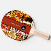 卓球ライフクール抽象芸術アートとモノグラム 卓球ラケット (横)