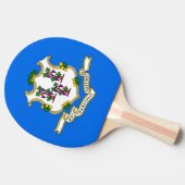卓球ラケットとコネチカット州旗 卓球ラケット (横)