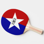 卓球ラケットとサンアントニオ国旗 卓球ラケット (横)