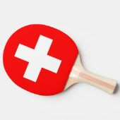 卓球ラケットとスイス国旗 卓球ラケット (横)