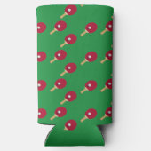 卓球ラケットとボールをグリーンに スリム缶クーラー (裏面)