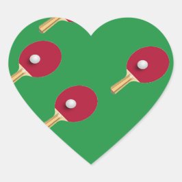 卓球ラケットとボールをグリーンに ハートシール