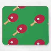 卓球ラケットとボールをグリーンに マウスパッド (正面)