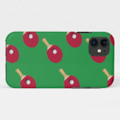 卓球ラケットとボールをグリーンに Case-Mate iPhoneケース (裏面(横))