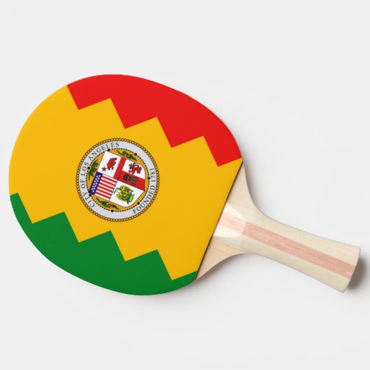 卓球ラケットとロサンゼルス州旗 卓球ラケット (横)