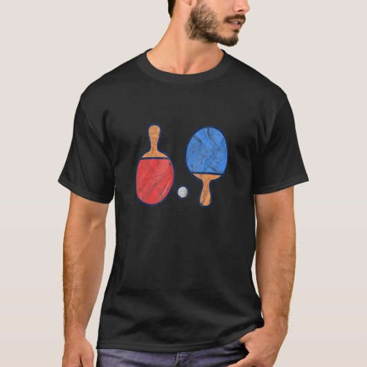 卓球ラケット卓球選手の遭難 Tシャツ (正面)