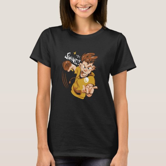 卓球ラケット卓球選手スポーツ Tシャツ (正面)
