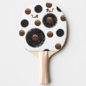 卓球ラケット抽象芸術ブラック円形 卓球ラケット (正面)