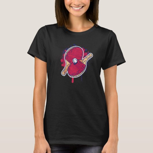 卓球ラケット衣装テーブルテニスラケットPing P Tシャツ (正面)