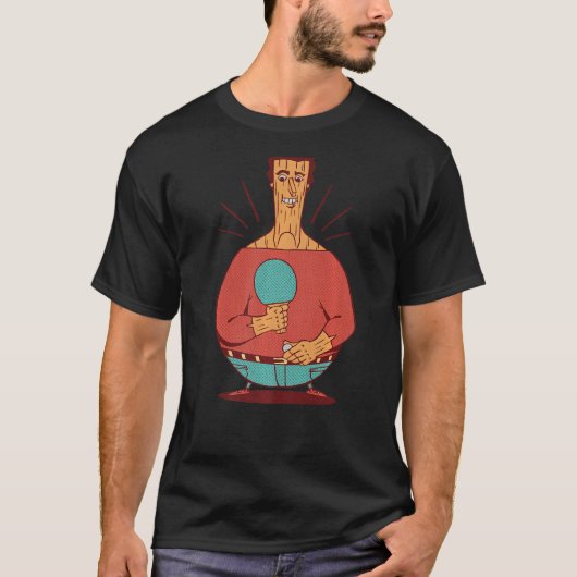 卓球ラケット衣装テーブルテニスラケットPing P Tシャツ (正面)
