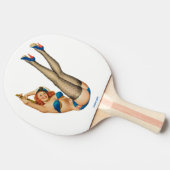 卓球ラケット- Ping Pongテーブルと照合 卓球ラケット (横)