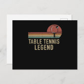 卓球伝説ヴィンテージピンポン選手 ポストカード (正面/裏面)