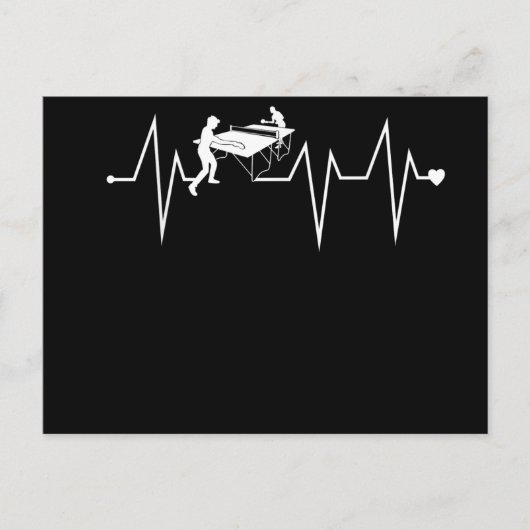 卓球卓球のハートビートハートパルスレート インビテーションポストカード (正面)