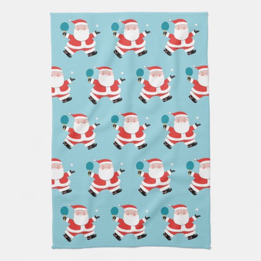 卓球卓球クリスマスタオル キッチンタオル (縦)