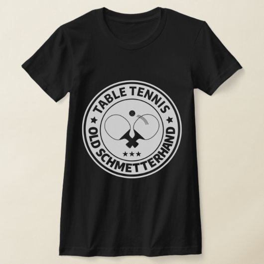 卓球古い蝶デザイン卓球用 Tシャツ (レイダウン)