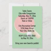 卓球台 卓球デザイン 招待状 (裏面)