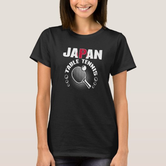 卓球支援ピン日本のポンテ Tシャツ (正面)