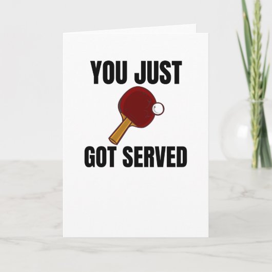 卓球選手がピンポンのコーチパドルを贈る カード (正面)