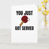 卓球選手がピンポンのコーチパドルを贈る カード (黄色い花)