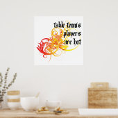 卓球選手が熱い ポスター (キッチン)