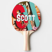 卓球選手の名前カラーモノグラム 卓球ラケット (正面)