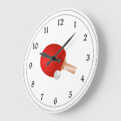 卓球，パドル，ボール ラージ壁時計 (傾斜)