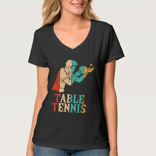 卓球 卓球 ラケット ボール プロ Tシャツ (正面)