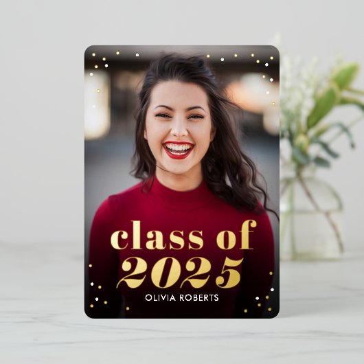 卓越したクラスのフォイル卒業招待状 箔招待状 (立ち正面)