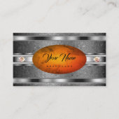 卓越したシルバーエフェクトOrange Marble パターン（の模様が）ある 名刺 (正面)