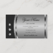 卓越したシルバーダークグレーきらめくダイヤモンド 名刺 (裏面)