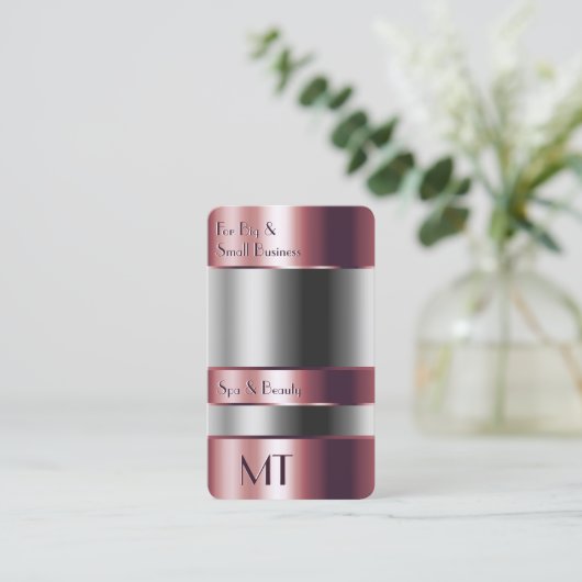 卓越したバラ金ゴールドとモノグラム付きガラスパン 名刺 (スタンド正面)