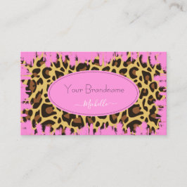 卓越したピンクヒョウ柄カスタムサービス 名刺