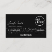 卓越したブラックとグリッタースターズのロゴ品質 名刺 (裏面)