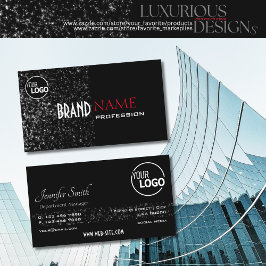 卓越したブラックとグリッタースターズのロゴ品質 名刺