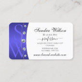 卓越したホワイトブルー金ゴールドとモノグラムダイヤモンド 名刺 (裏面)