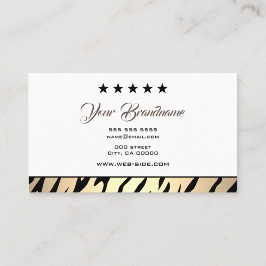 卓越した金ゴールドタイガーミニマルプロフェッショナル 名刺 (裏面)