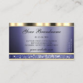 卓越した金ゴールドブルーきらめくグリッターダイヤモンド 名刺 (裏面)