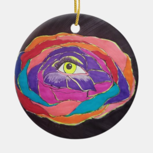 卓越した開花 セラミックオーナメント (正面)