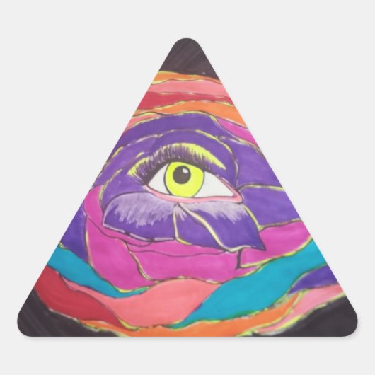 卓越した開花 三角形シール (正面)