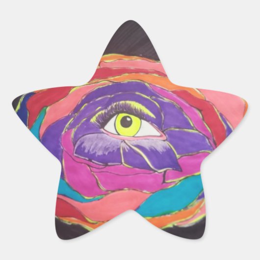 卓越した開花 星シール (正面)