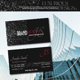 卓越した黒の小さな輝く星とモノグラム 名刺