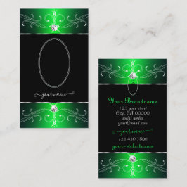 卓越した黒の緑の華美オーナメントモノグラム 名刺