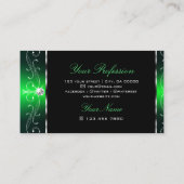 卓越した黒の緑の華美縁どオーナメント 名刺 (裏面)