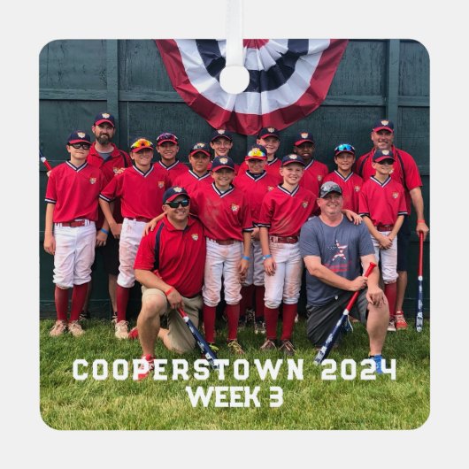 協働野球カスタムの年次おもしろいの事実 メタルオーナメント (正面)