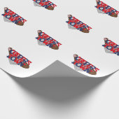 協働野球スター、グローブ、こうもり&ボール ラッピングペーパー (角)