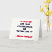 協力おもしろい感謝Officeユーモア カード (黄色い花)